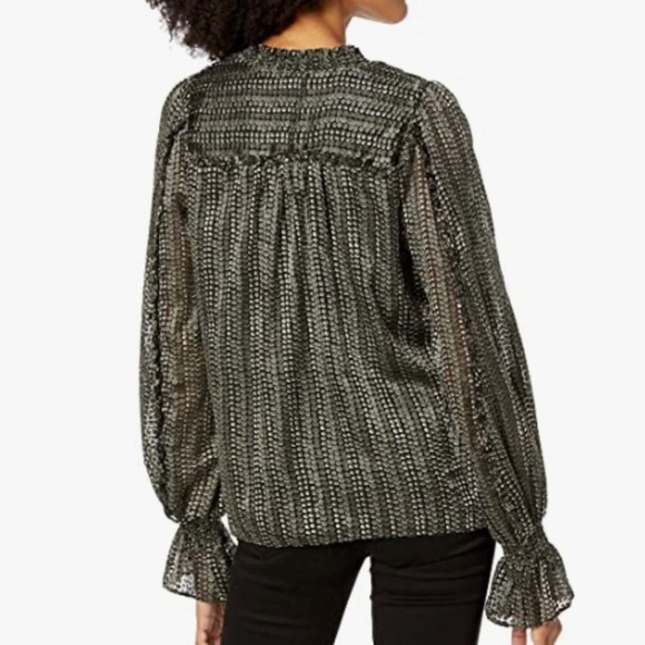 Ramy Brook Damen Charley Long Sleeve Blouse Black Large - Picture 4 of 11